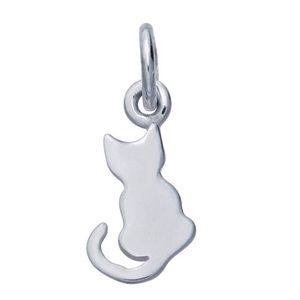 Sterling Silver Sitting Cat Silhouette Charm